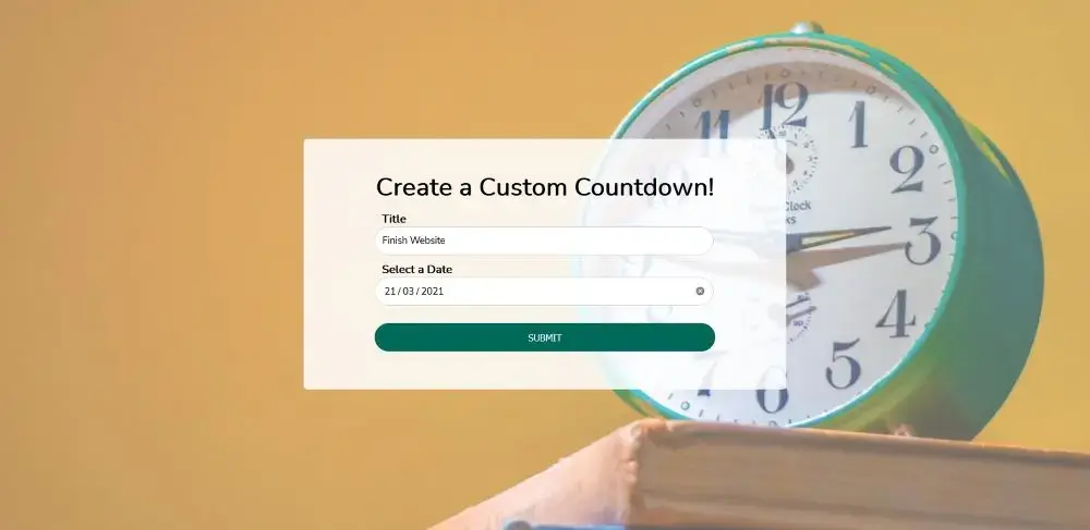Create a new countdown for your event